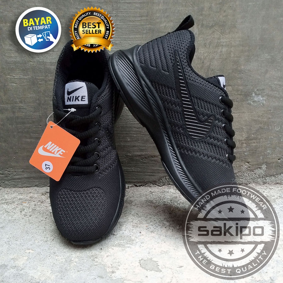 PROMO ANAK SEKOLAH !! SEPATU SEKOLAH HITAM POLOS SD SMP SMA SMK KULIAH / SEPATU KERJA JOGGING HITAM PRIA WANITA / SEPATU OLAHRAGA SENAM AEROBIK / SEPATU JOGING LARI RINGAN DIPAKAI / SAKIPO