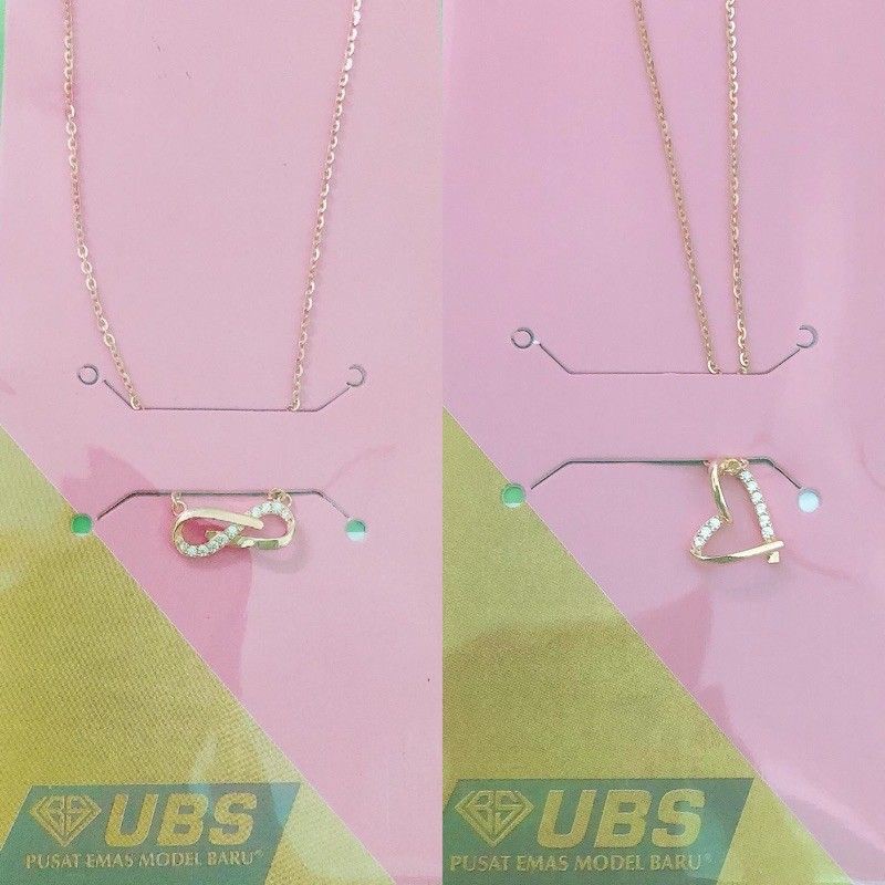 Kalung infinity, star dan love berat ringan variasi mata UBS kadar 375 8K dan 9K 420