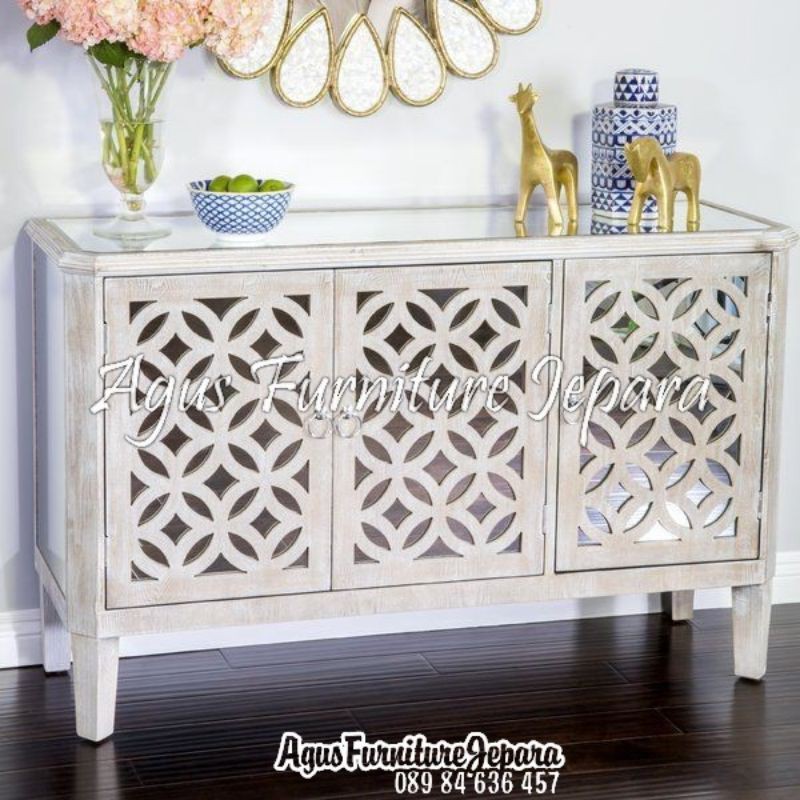 BUFET MEJA CABINET CONSOLE ANTIK (meja hias meja pajangan meja kaca cabinet drawer dresser)