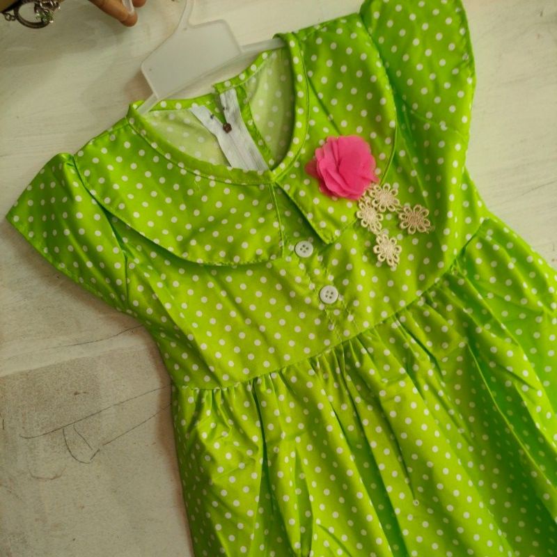 Dress anak 1 2 tahun baju anak cewek perempuan motif polka ( dress aprilia polka )