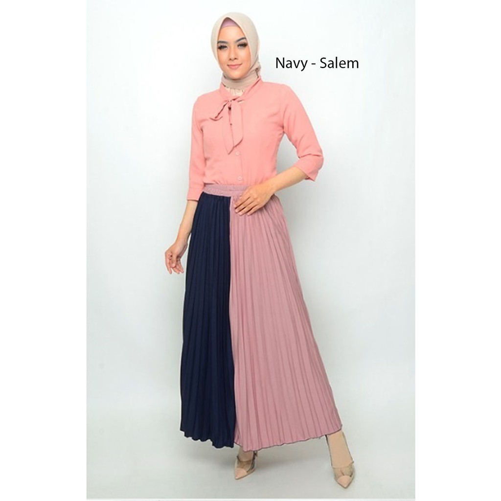 Rok Plisket - Rok two tone Umbrella Kombi Warna