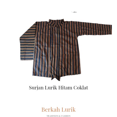Baju surjan jawa pria|Surjan Lurik Hitam Coklat|Surjan Kejawen|Baju Jawa|Kemeja Jawa