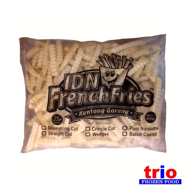 French Fries Kentang Goreng Shoestring Crinkle Cut Import 1kg