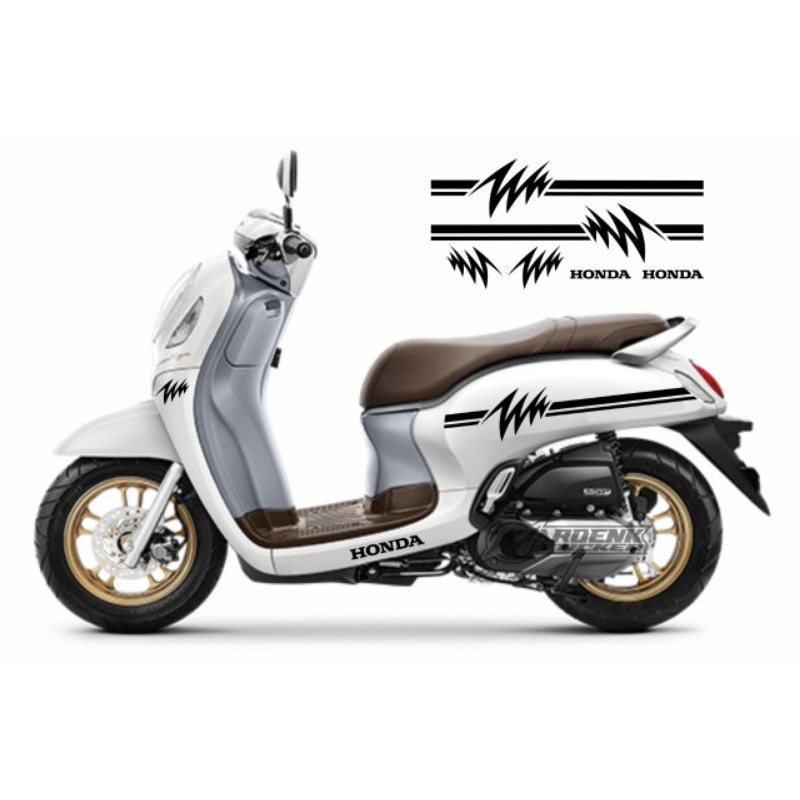 Striping scoopy stiker cutting scoopy list body motor scoopy simple