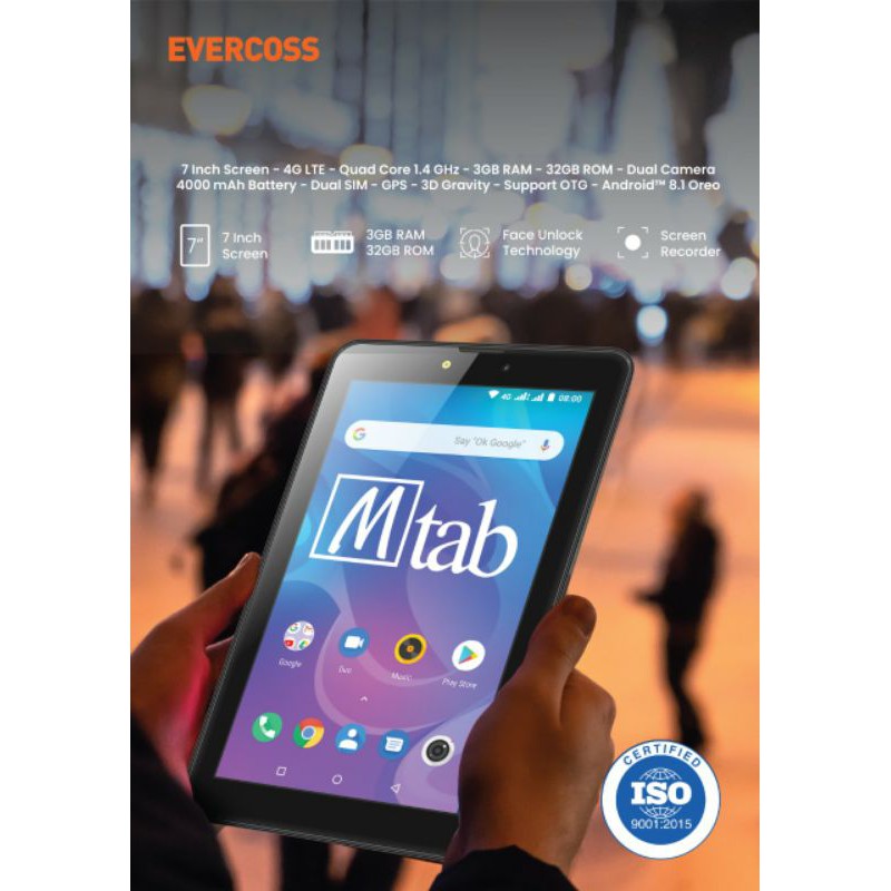 Tablet Evercoss U70C MTab 7 4G LTE RAM 3GB Internal 32 GB