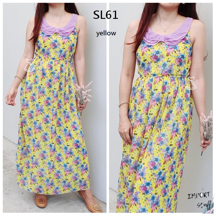 SL61 - DRESS CASUAL MAXI SLEEVELESS FLORAL IMPORT