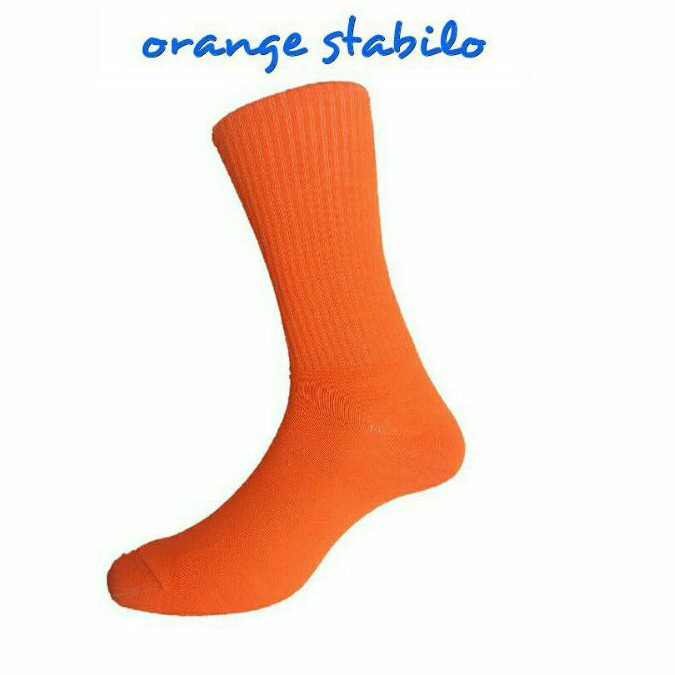  KAOS  KAKI  PRIA WANITA POLOS ORANGE  STABILO Shopee Indonesia