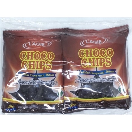 

Lagie Choco Chips 1/2 Bulat 45gr 1 Pack isi 6pcs