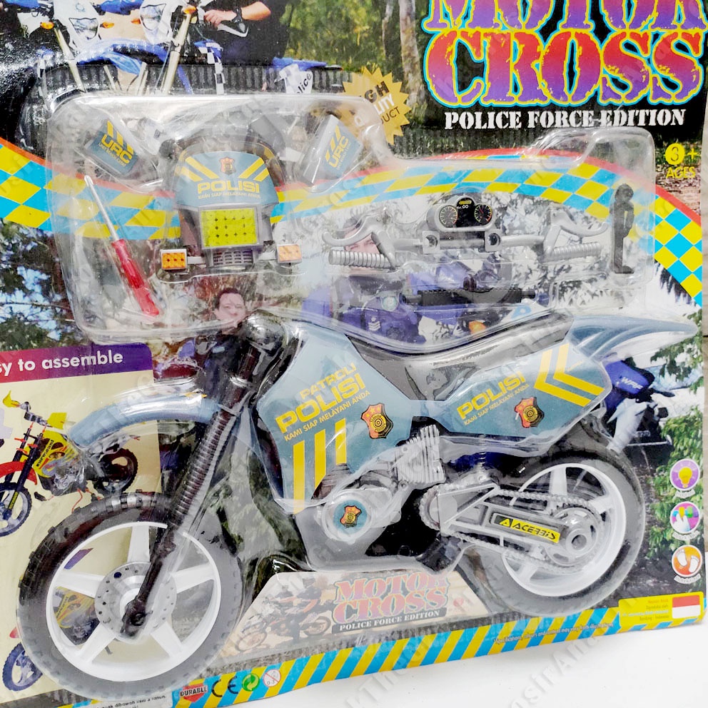 MOTORCROSS POLICE FORCE EDITION JUMBO Besar MAINAN SEPEDA MOTOR TRAIL POLISI