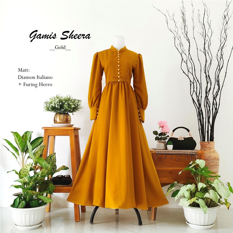 Gamis Sheera Gold | Baju Unik | Gamis lebaran murah | Gamis lebaran keluarga | Gamis couple family |  Gamis anak dan dewasa terbaru | seragam lebaran keluarga