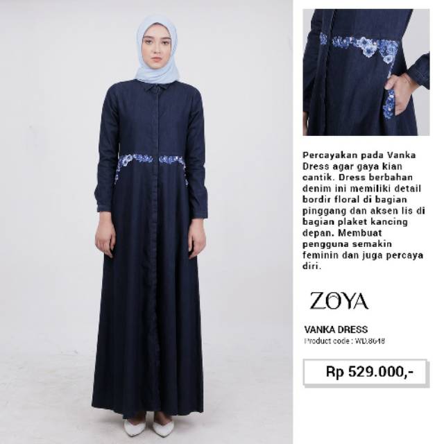 ZOYA Dress Gamis Atasan Vanka Denim by Zoya