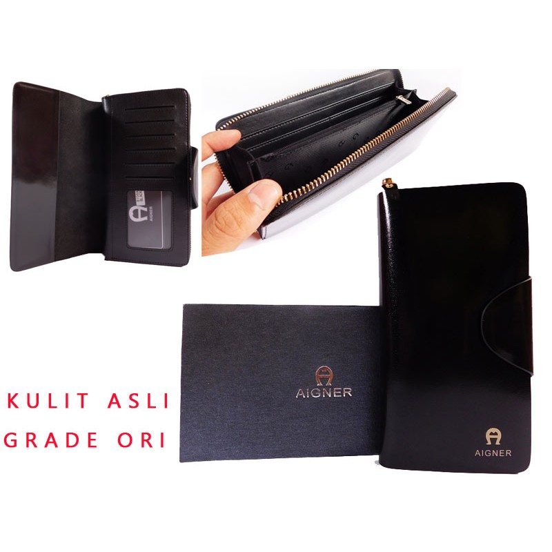 DOMPET PRIA WANITA KULIT ASLI PREMIUM AIGNER KUALITAS SEPERTI ORIGINAL