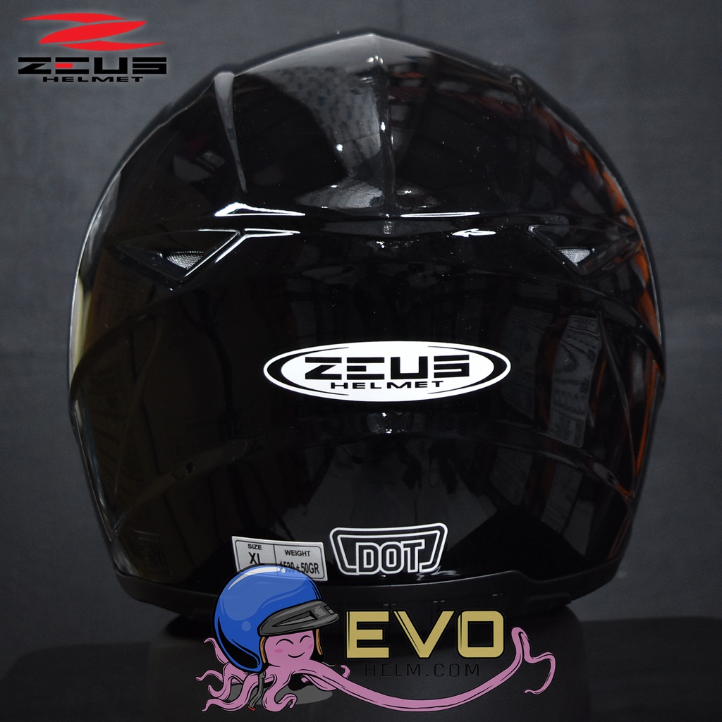 ZEUS 811 BLACK METALIC ZS811 ORIGINAL HELM FULLFACE ZEUS ZS-811 BLACK SOLID FULL FACE SINGLE VISOR (FREE DARK SMOKE VISOR)