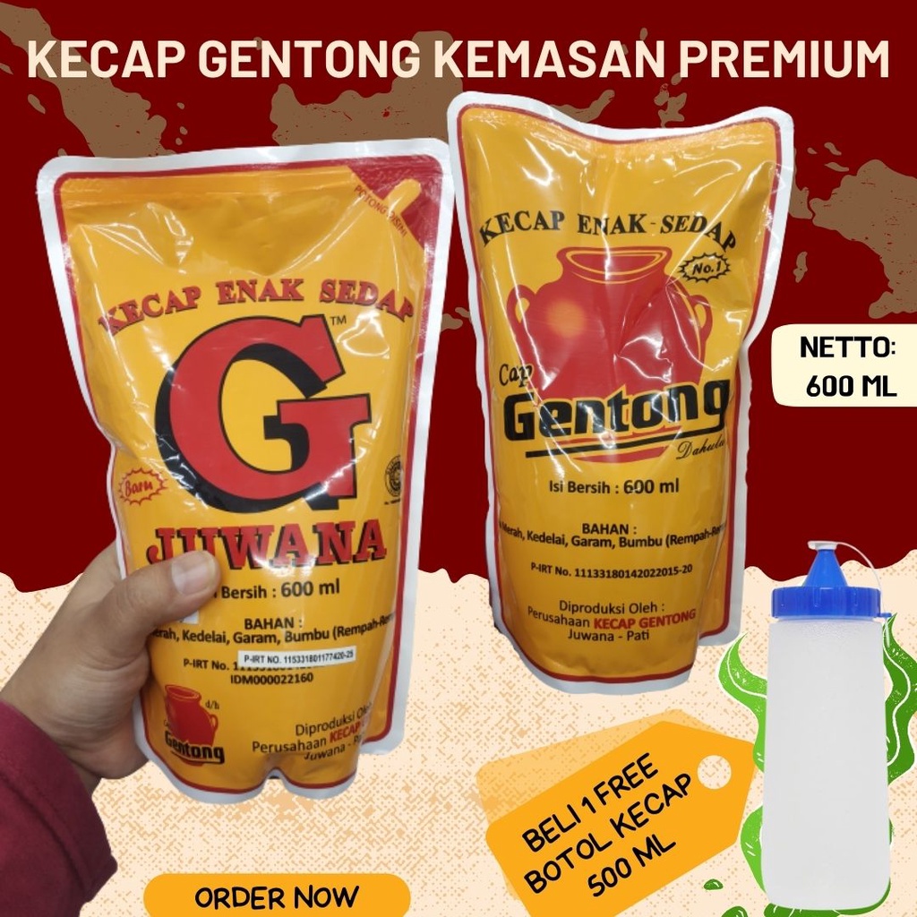 

Kecap Cap Gentong Khas Juwana 600 ml (Kemasan Premium)