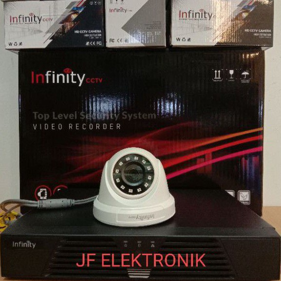 paket cctv infinity 4 channel dengan 1 kamera infinity outdoor/indoor 2mp 1080p