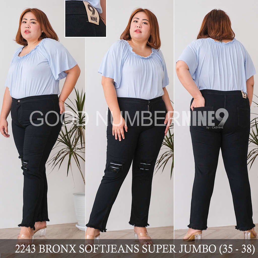 CELANA JEANS WANITA BRONX SOBEK RIPPED JUMBO BIGSIZE ADA FURING 2243