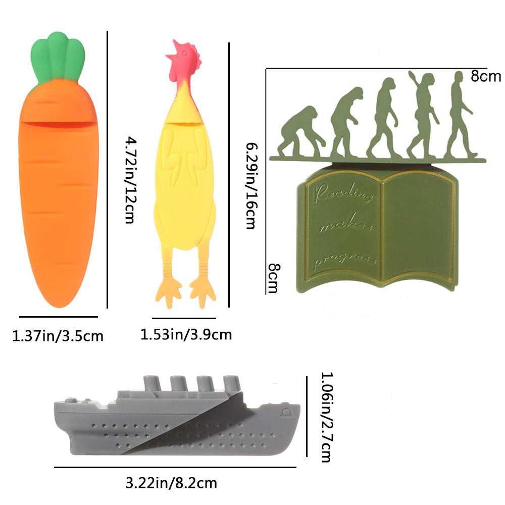 Bookmark Hewan Nanas Kartun Holder Halaman Alat Tulis Lucu Wortel Ayam