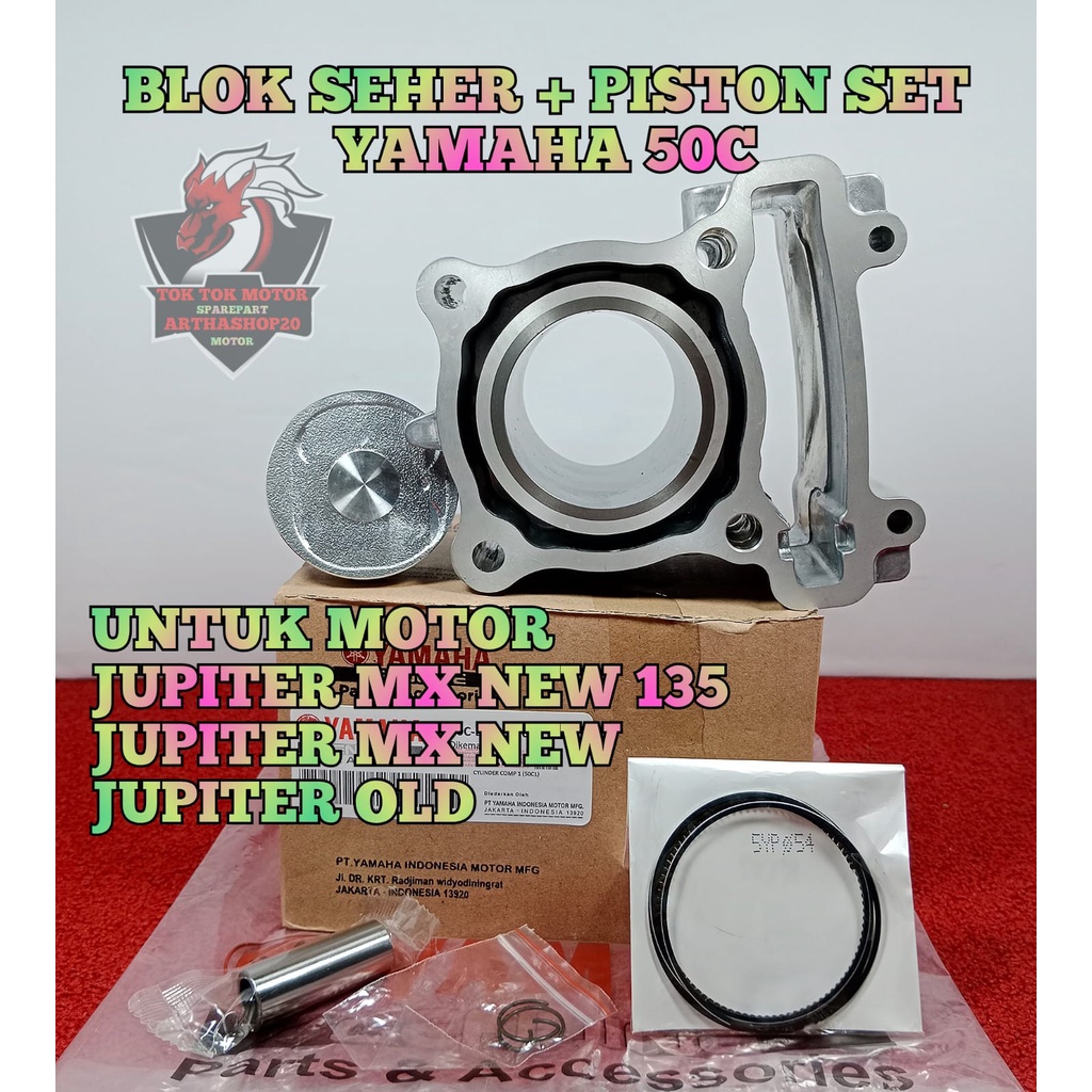 BLOK + SEHER 50c motor YAMAHA JUPITER MX 135 NEW / TER baru , JUPITER MX 135 LAMA / OLD Block Piston