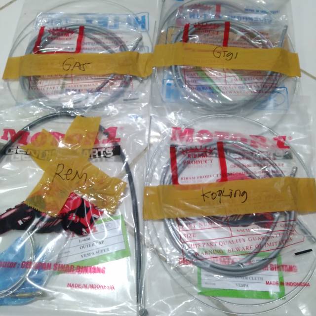 Kabel seling KOMPLIT tali luar dalam vespa super sprint px ps excel exclusive