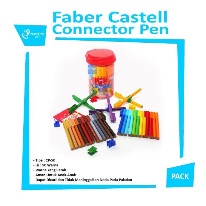 

(BISA COD) Connector Pen Faber Castell Isi 50 Warna SALE Kode 1380