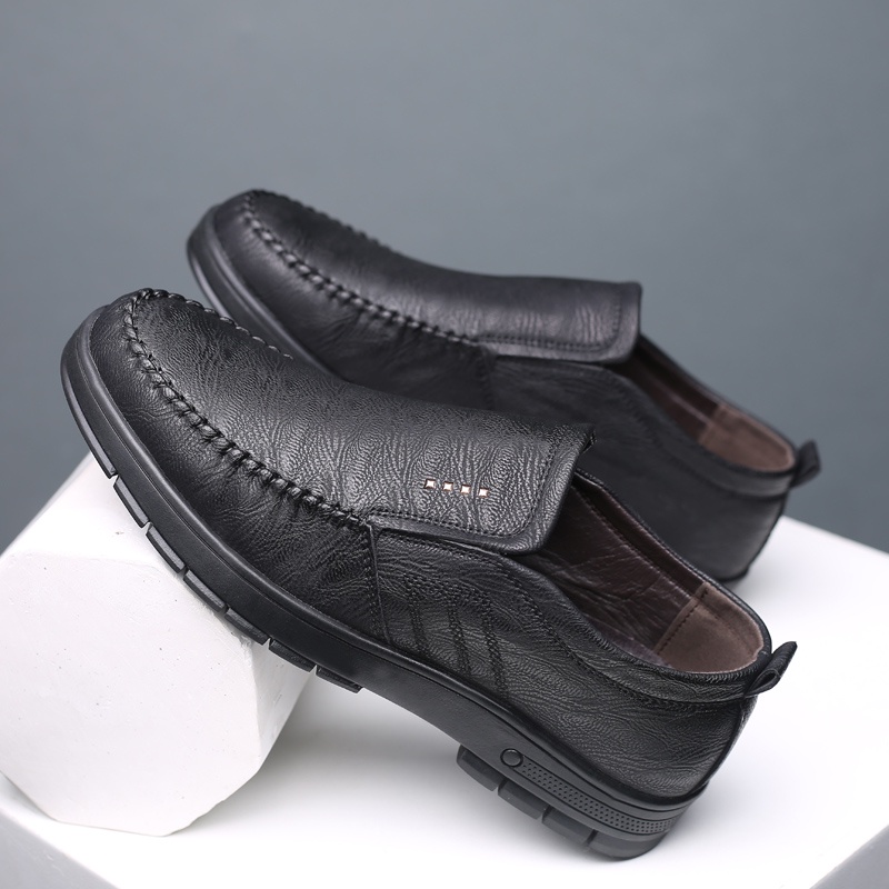 COD Sepatu Pantofel Pria Pantofel Hitam Santai Formal Dewasa Laki Laki Sepatu Slip On Tanpa Tali Kantor Cowok 134