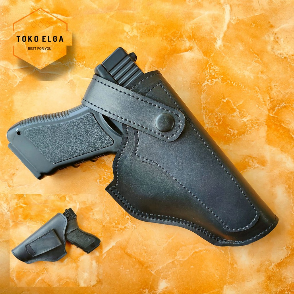 Holster Sarung Pistol Universal Glock 19 Barreta Kulit Asli Terlaris Termurah