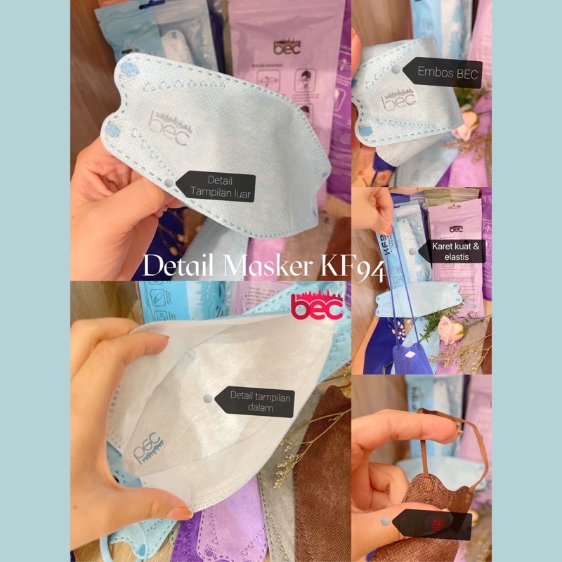 Masker KF94 Korea 4ply import isi 10pcs high quality | Putih Hitam