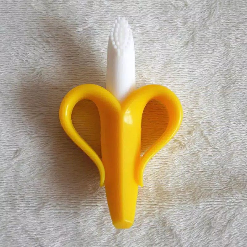 Teether Bayi pisang BANANA Gigitan Bayi Silicone Sikat lidah gusi silikon chn