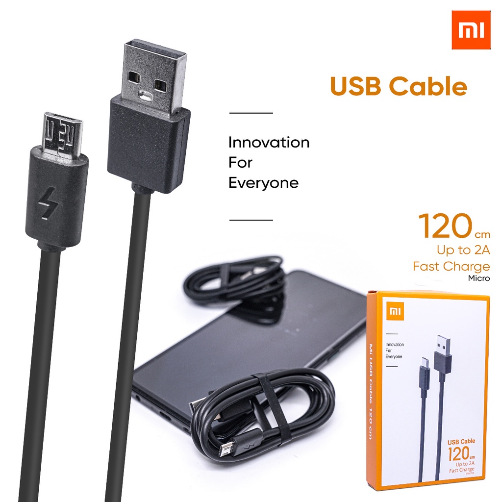 Kabel Data Xiaomi Original 100% Fast Charging Micro Dan Type C Mi6 Note 5/Note 4X