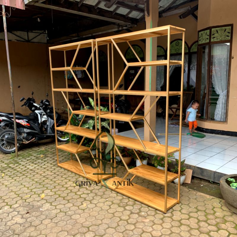 rak dinding industrial gold top jati rak buku minimalis lemari. dinding rak pajangan