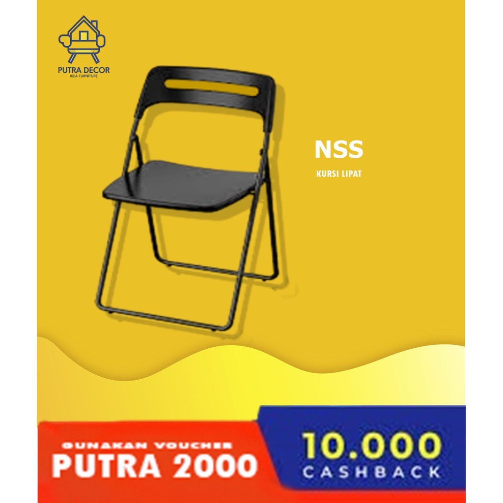  Kursi  lipat  serbaguna yang nyaman dan hemat tempat Hitam 