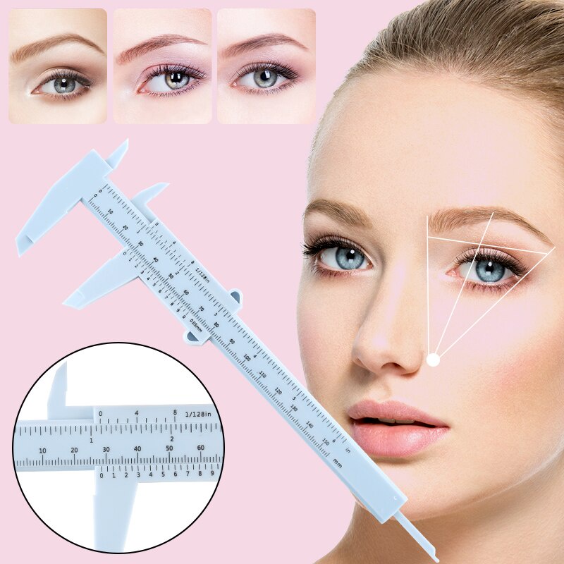 150mm Portable Plastik Untuk Makeup Alis Mengukur Vernier Caliper Permanen Tato Aksesoris Perlengkapan Penggaris Alat Ukur