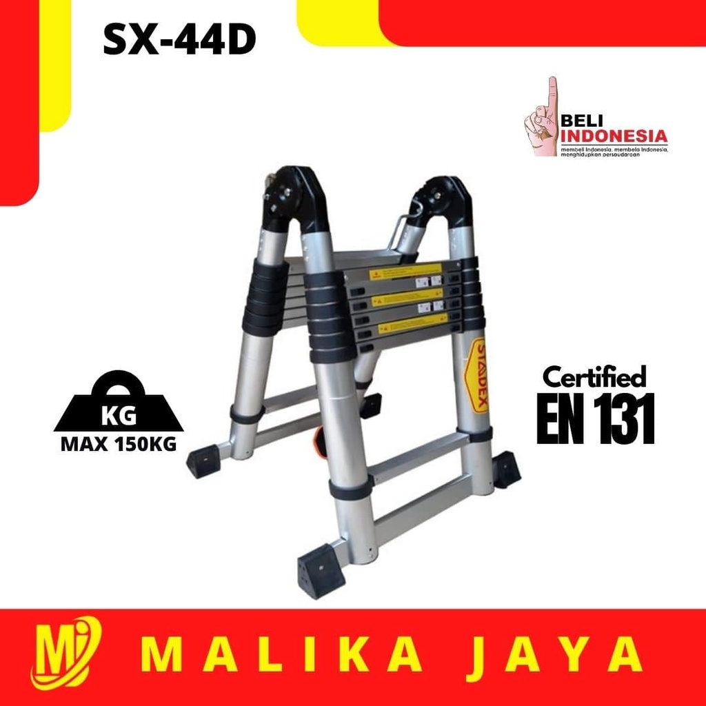 Teskopik Ladder Double Merk STADEX | SX-44D | Free Ongkir Jawa Bali Madura Jakarta