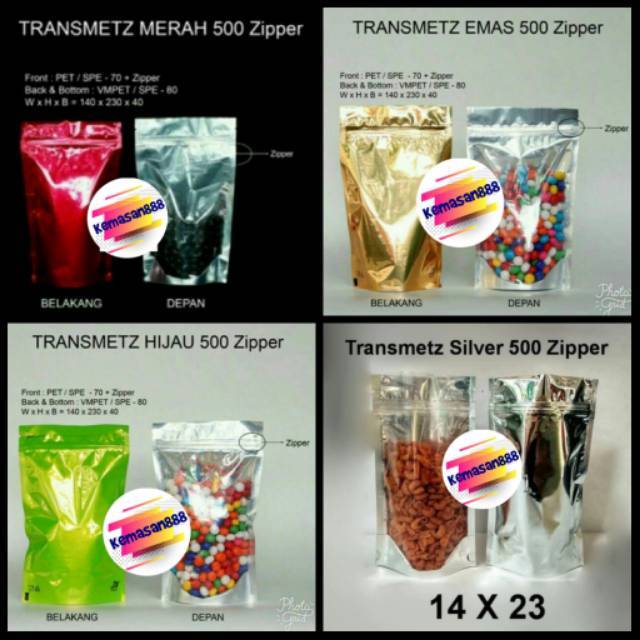 Standing Pouch Kombinasi Transmetz 500 Zipper . kemasan Kopi. Standing Pouch.