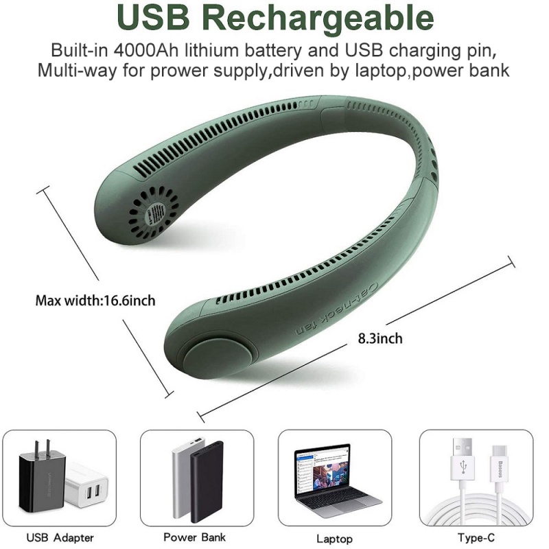 Kipas Angin Mini Portable 2022 Tanpa Balingbaling 2400 mAh Dengan Port USB Untuk Musim Panas