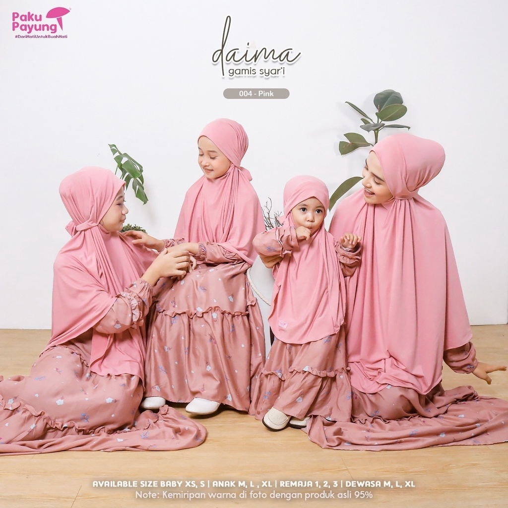 Paku payung Gamis Couple Ibu dan Anak Perempuan Usia 1-13tahun Daima Series