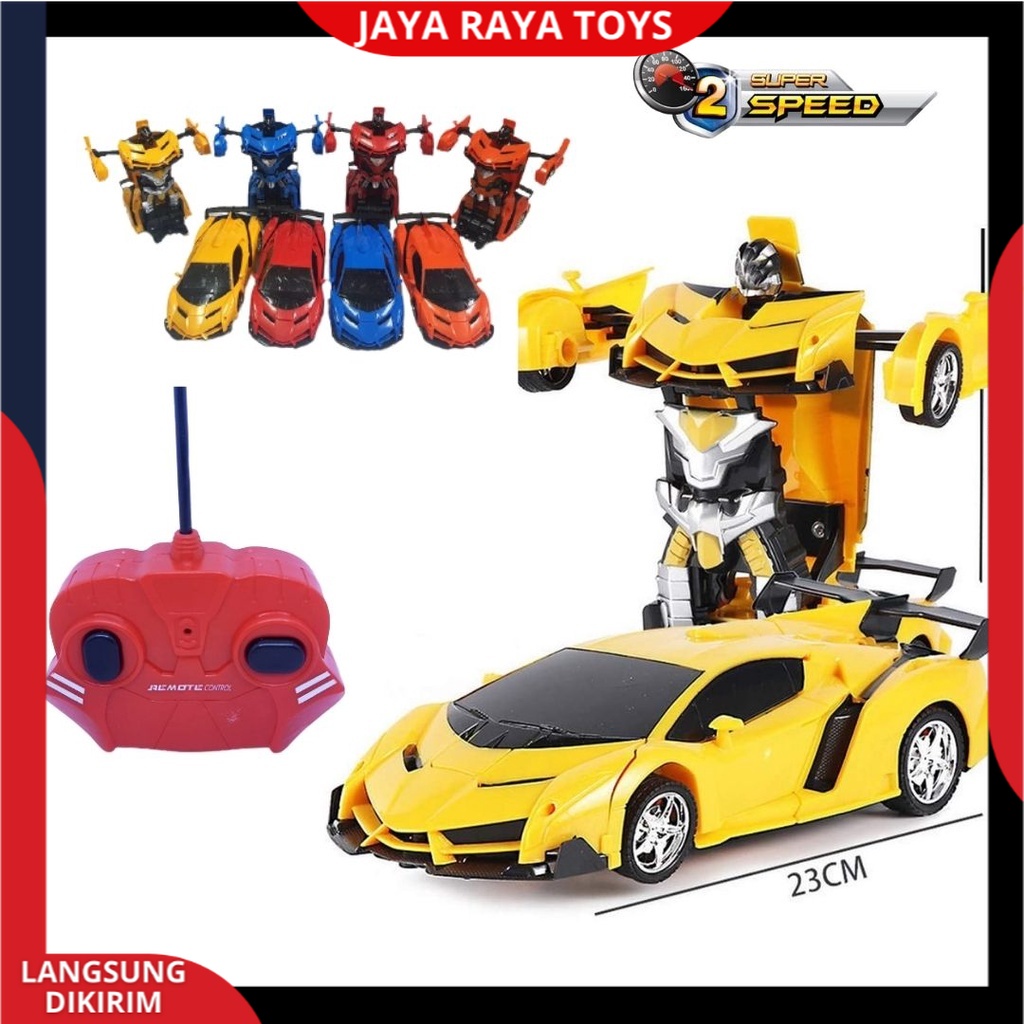 Mobil Remote Control autobot Transfroms Deformation Berubah Menjadi Robot Mainan Anak Laki Laki