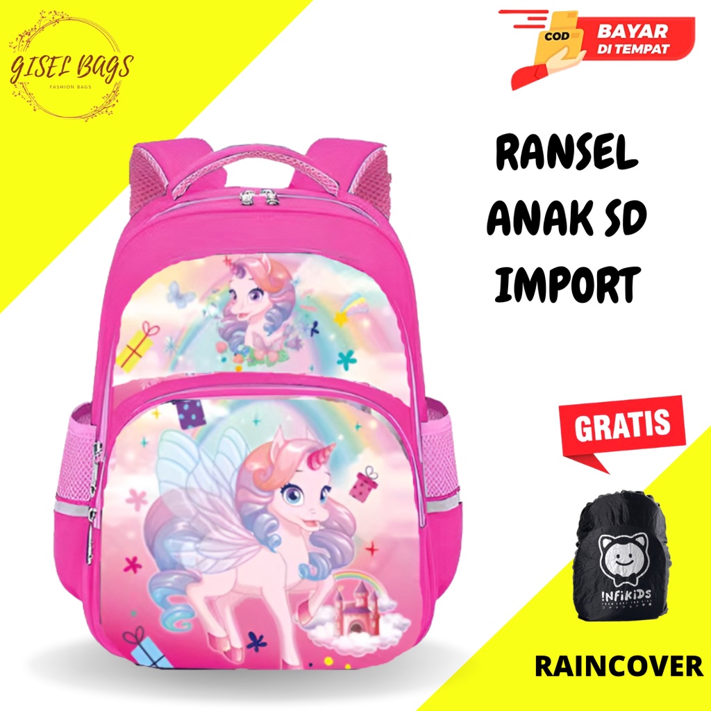 GB-Ransel anak perempuan SD tas ranel anak import tas ransel anak karakter lucu