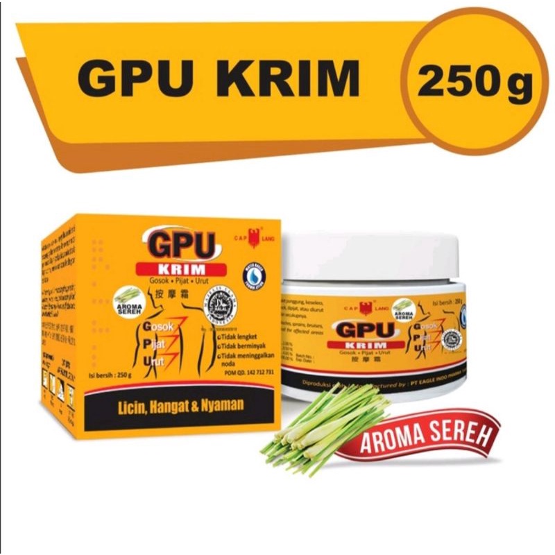 Gpu krim 60gr, 150gr dan 250gr.