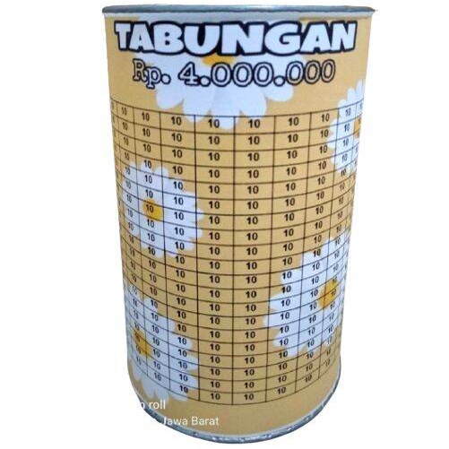 Celengan Target 4 jt 10k kuning Tabungan Buka Tutup Bawah 4 juta 10 k