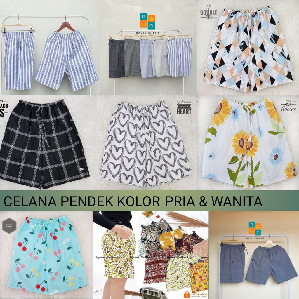 Celana Pendek Katun / Celana Pendek Katun Wanita / Celana Pendek Katun Pria / Celana Pendek Kolor / Celana Pendek Kolor Wanita / Celana Pendek Color Pria