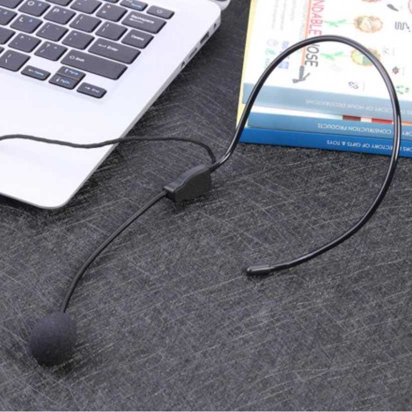 COD Mic Bando Clip On 3.5Mm Microphone Headset Kabel Jack Zoom Meet Video Call Conference handphone HP Headset Microphone Model untuk Call Center, Customer Service