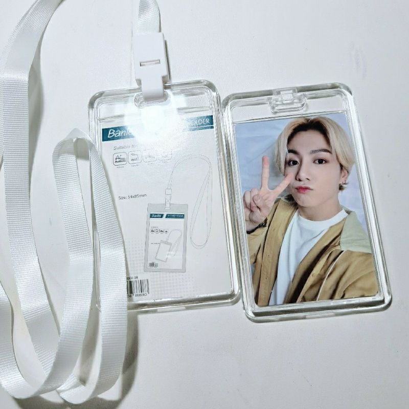 

[Ready] Photocard Acrylic Holder / Bantex ID Card Holder Lanyard Transparent