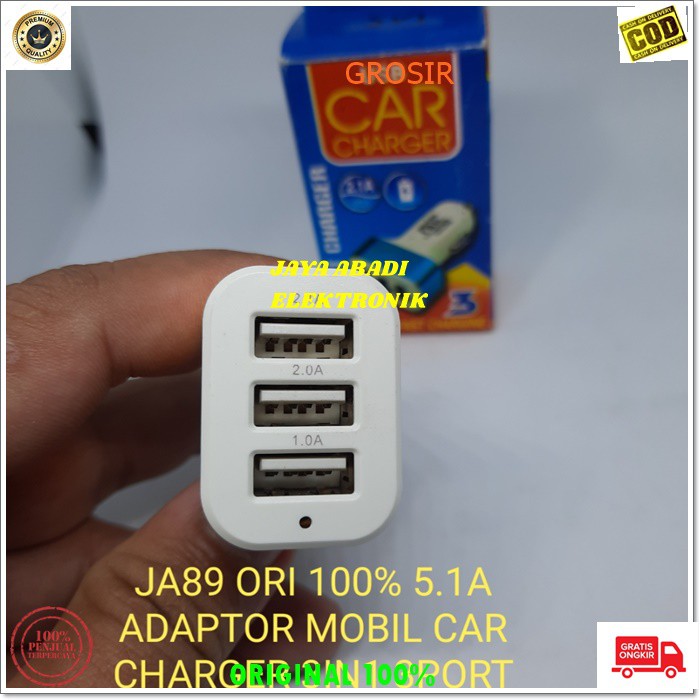 J89 CAR CHARGER ADAPTOR MOBIL SAVER SERVER 3 USB FAST CHARGER CAS CASAN CHARGE DC POWER ADAPTOR MOBIL SUPER AKI ACCU AC DC CHARGE FAST SPEED ANDROIT HP TC QUICK CHARGE 3 PORT UNIVERSAL MULTI SUPPORT SUPER CEPAT CHARGING