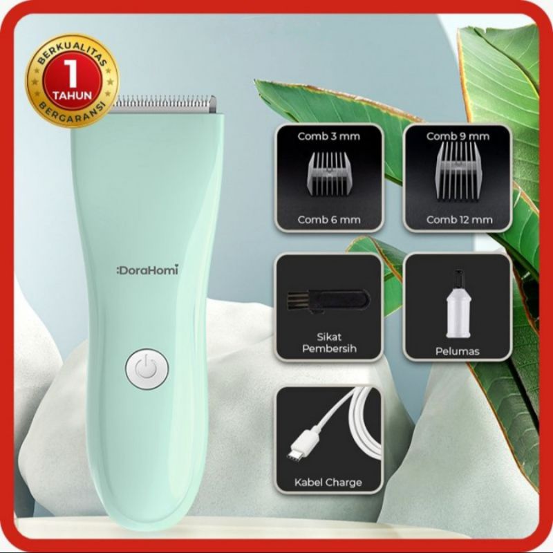 dorahomi alat cukur rambut pencukur kumis jenggot baterai build in rechargeable