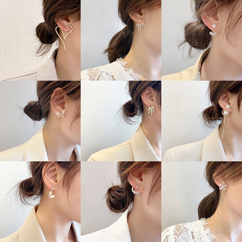 1 Pasang Anting full Berlian Untuk Fashion Wanita Import