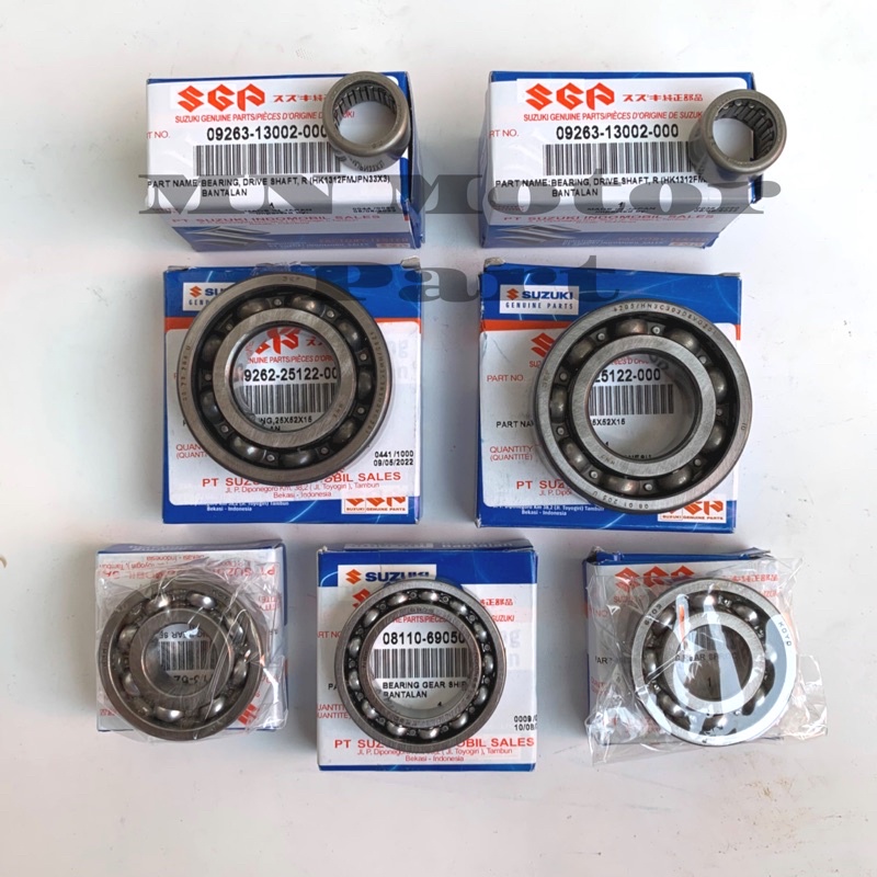 Bearing Laher Mesin Kruk as Rasio Komplit Satria 2 Tak 2T Hiu Lumba RK Cool Original Suzuki