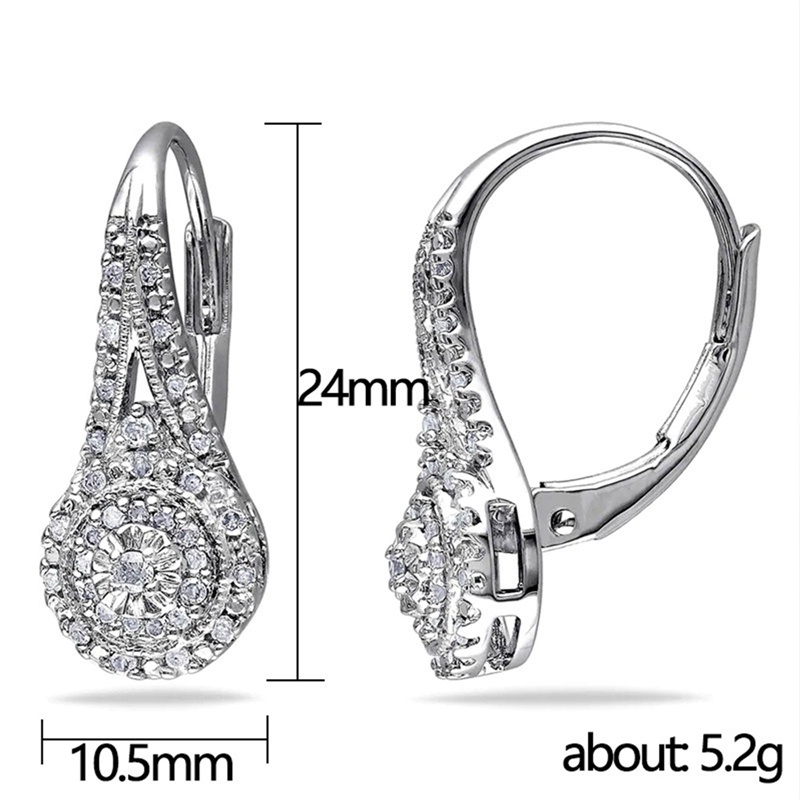 Anting Tusuk Gantung Wanita Hias Cubic Zirconia Gaya Trendy / Simple / Elegan / Klasik Untuk Pernikahan