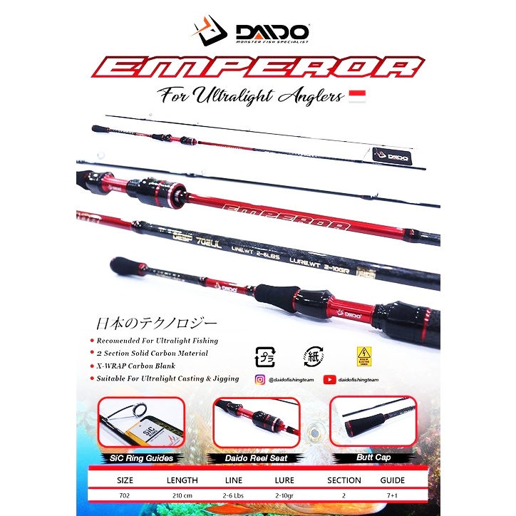 Daido Emperor 702UL 210cm Joran Casting Ultralight