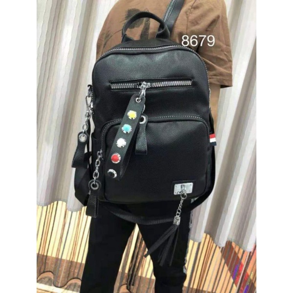 Ransel Kulit jeruk import tas punggung wanita backpack